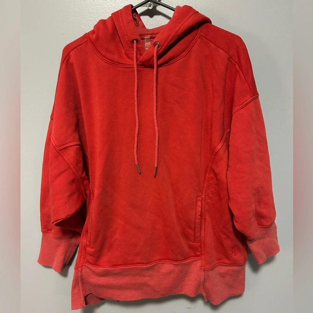 Free people sprint to the finish hoodie red womens xs - Picture 1 of 3